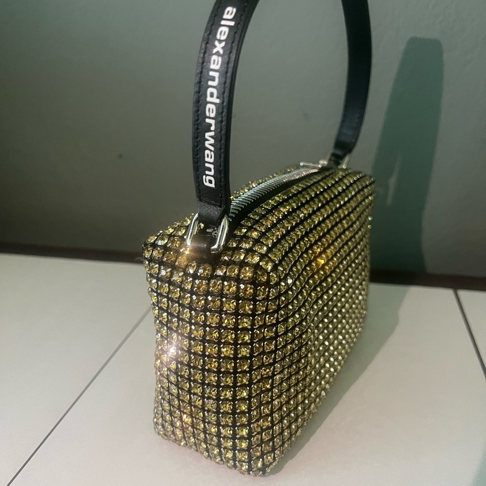 Alexander Wang Gold and Black Mini Bag with Chainmail Texture